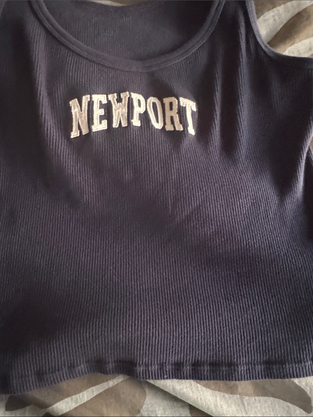 Brandy Melville Navy Blue Newport Ribbed Tank